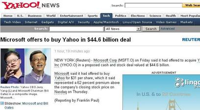 Microsoft ofera 44,6 mld.$ pe Yahoo!