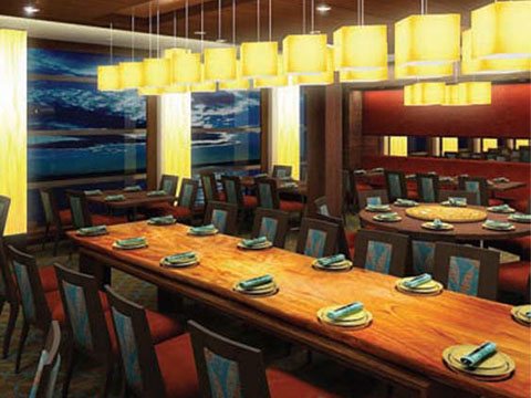 Celebrity Equinox are 13 punti, 18 magazine, 10 cafenele, baruri si restaurante, dintre care 4 cu specific (italian, eco, asiatic si gratar). 