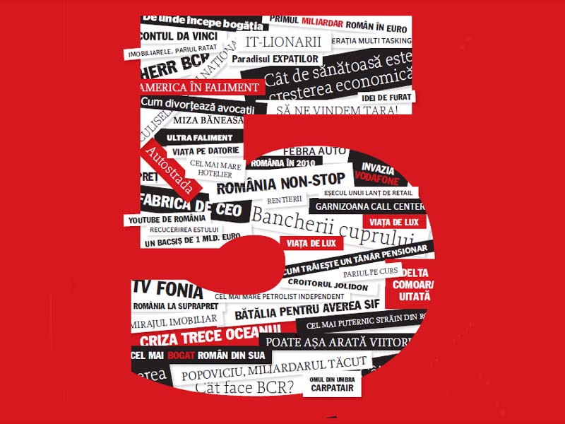 Business Magazin împlinește 5 ani și grupează într-un cover story cele mai relevante povești de afaceri din istoria revistei până atunci