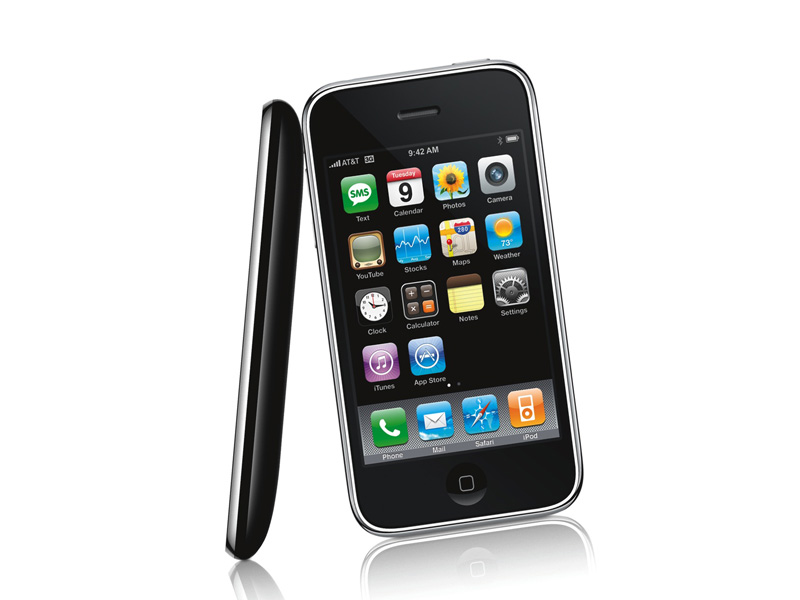 Apple iPhone 3GS. Are o memorie interna de 16/32 de GB, si poate beneficia de o multime de aplicatii prin intermediul magazinului App Store.
