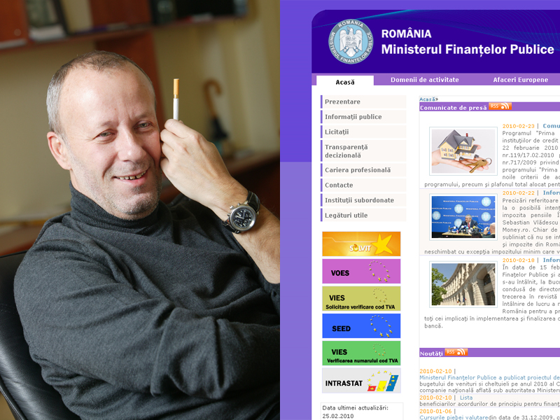 De ce a facut Andrei Gheorghe site-ul Ministerului Finantelor violet