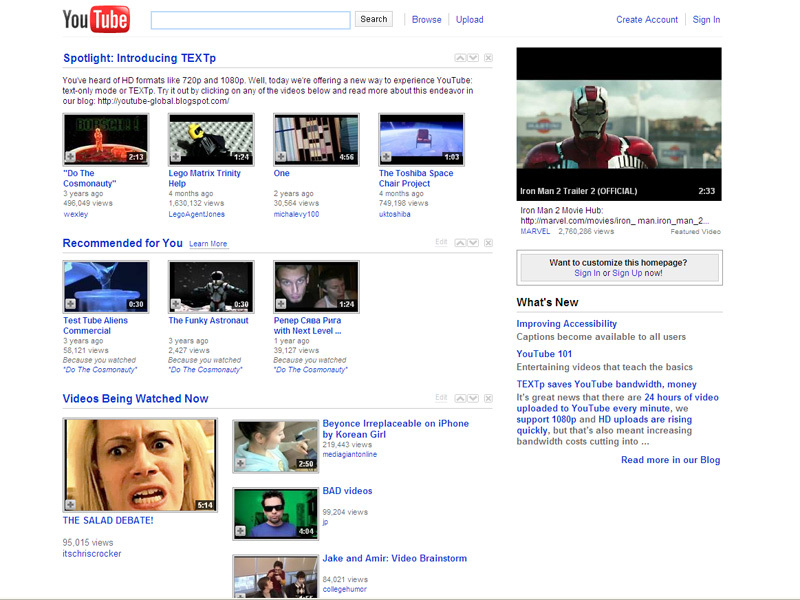YouTube are o noua interfata