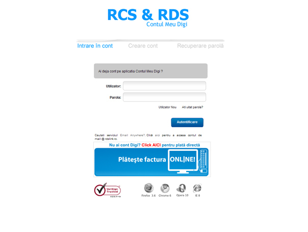 RCS & RDS a introdus un serviciu de plata online a facturilor