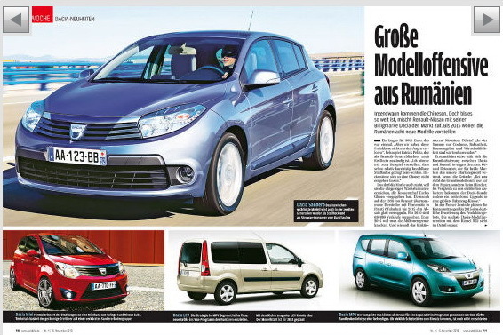AutoBild: Dacia spera sa lanseze opt noi modele de masini pana in 2015
