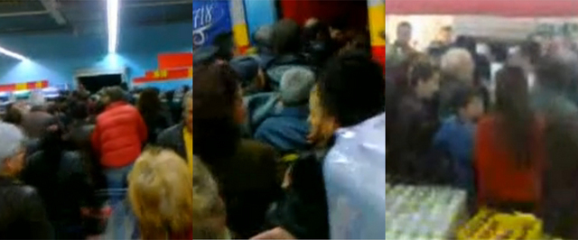 Saptamana si omorul in supermarket: sute de oameni se calca in picioare sa ia cafea cu reducere