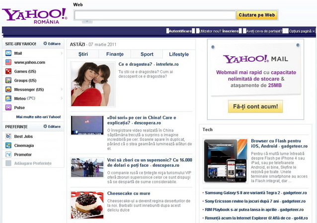 Yahoo lanseaza portalul Yahoo! Romania