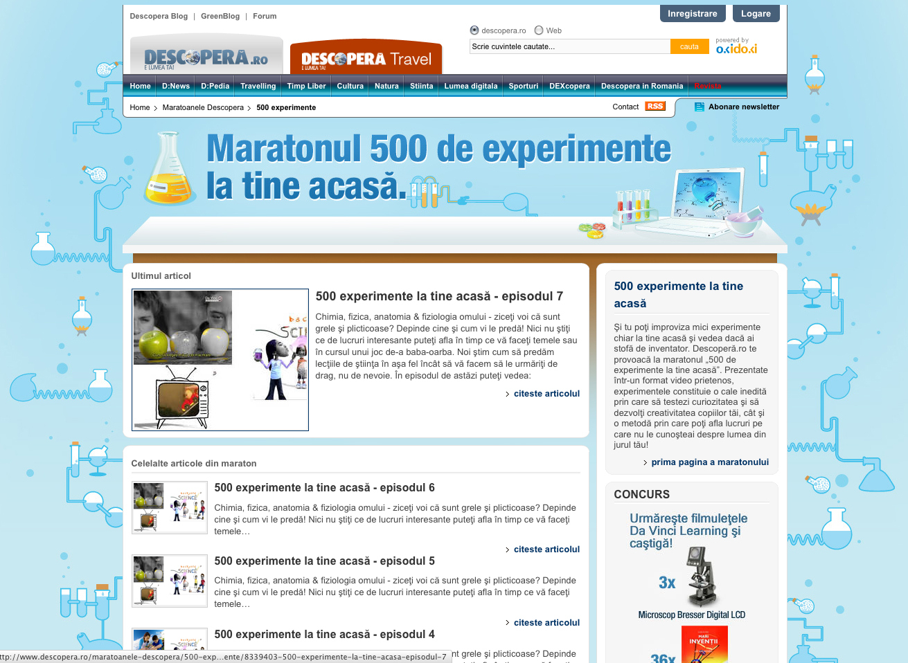 Cum sa faci „500 de experimente la tine acasa” cu Descopera.ro