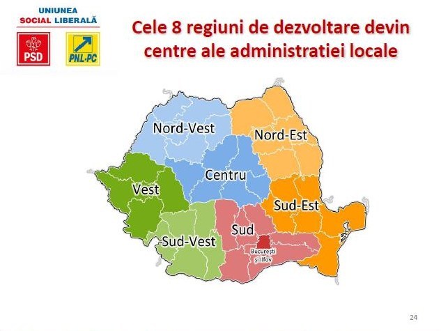 USL vrea regionalizarea tarii pana in 2016. Emil Boc: Baronii PSD si PNL au batut cu pumnul in masa