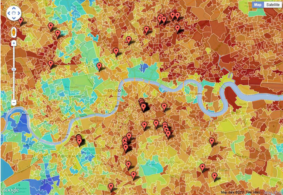 Londra: harta tulburarilor vs harta saraciei