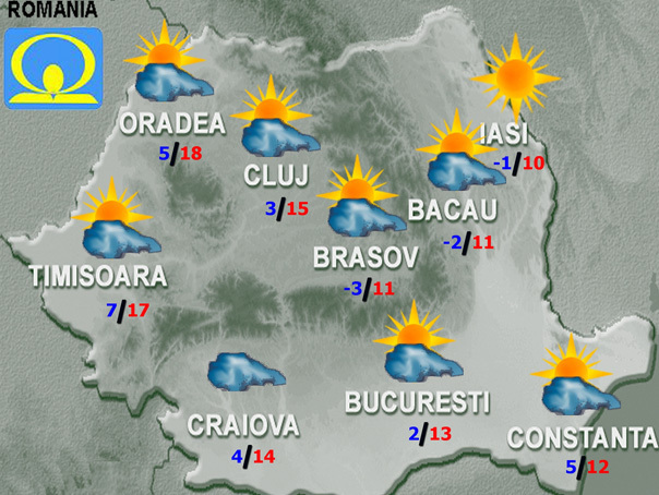 Prognoza meteo: Cum va fi vremea miercuri și joi
