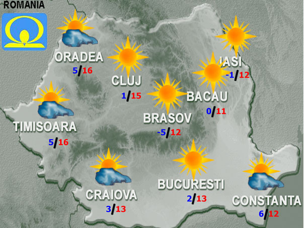 Prognoza meteo: Cum va fi vremea vineri în țară și în București