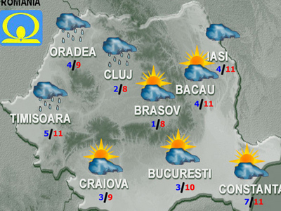 Cum va fi vremea vineri în țară, în București și la munte