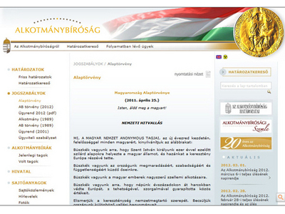 Anonymous piratează site-ul Curții Constituționale ungare și modifică noua Constituție