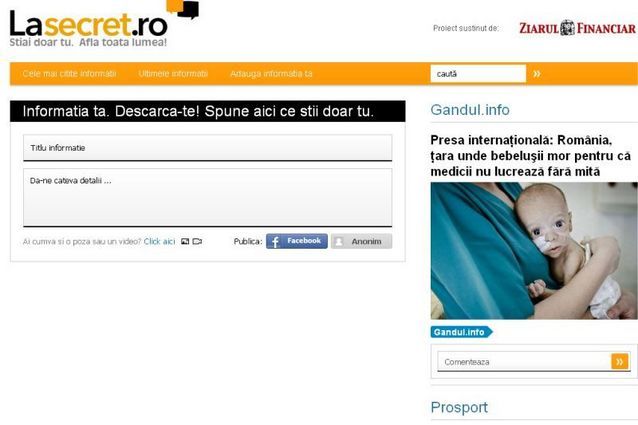 "Știai doar tu. Află toată lumea!" - scrie pe www.lasecret.ro tot ce știi despre cele mai tari subiecte ale zilei