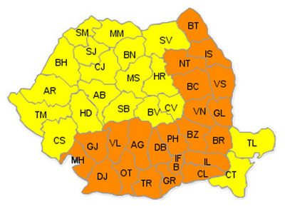 Cod portocaliu și galben de caniculă în toată țara. Vor fi temperaturi de 42 de grade Celsius