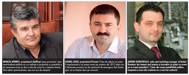 Piața de adezivi pentru construcții a stagnat în acest an, dar marii jucători au speranțe de creștere pentru 2013