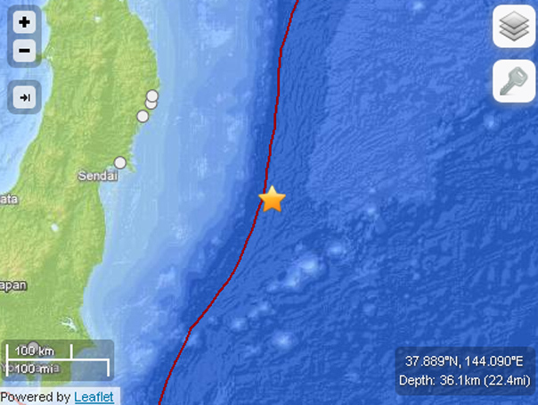 CUTREMUR cu magnitudinea de 7,3 în nord-estul Japoniei. A fost emisă ALERTĂ DE TSUNAMI