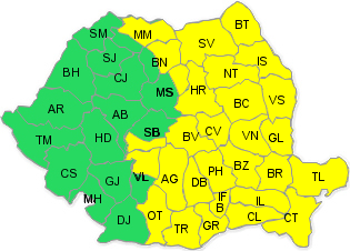 METEO. Avertizarea cu cod galben se prelungește până luni dimineață