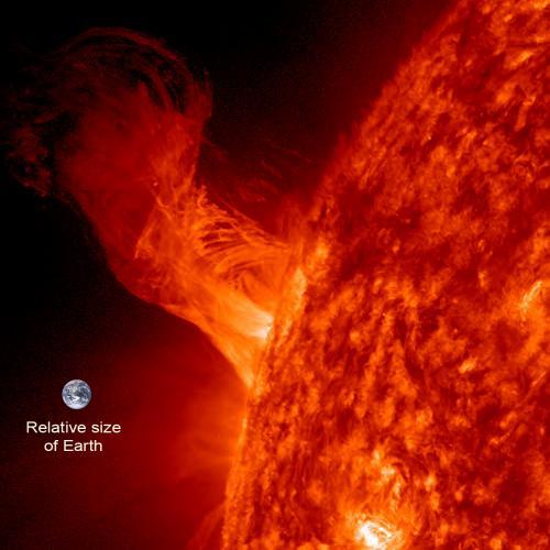 Spectacol cosmic: o erupție solară cât 20 de planete Pământ (VIDEO)