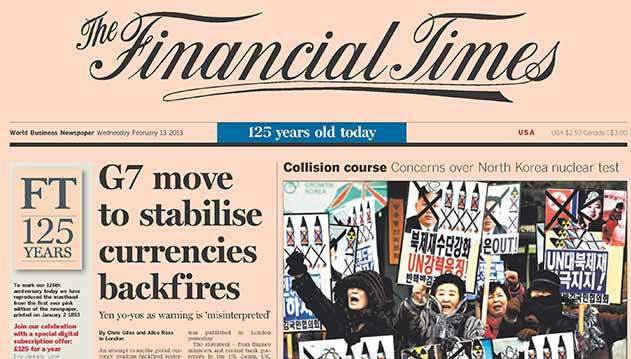 Financial Times, la 125 de ani de la naștere, se adresează încă „finanțistului onest și brokerului respectabil“