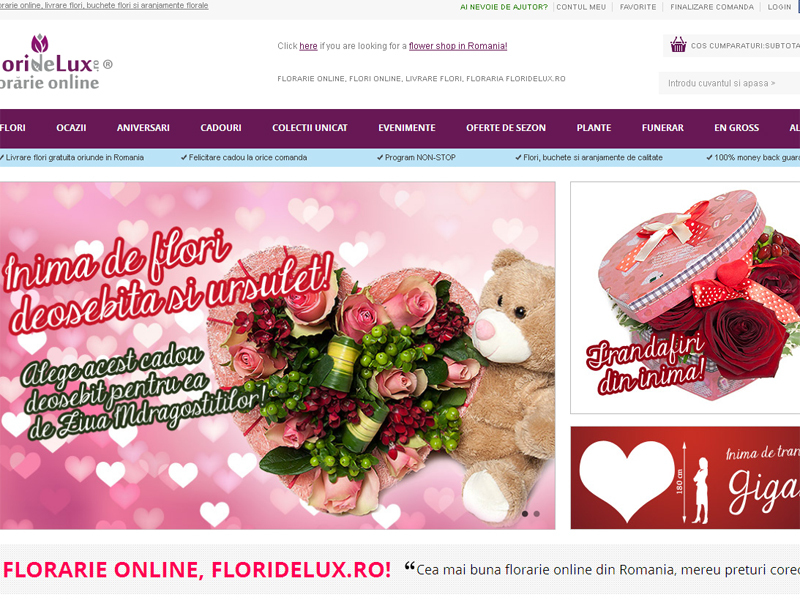 Românii au cumpărat flori de 0,5 mil. euro de pe FlorideLux.ro în 2012