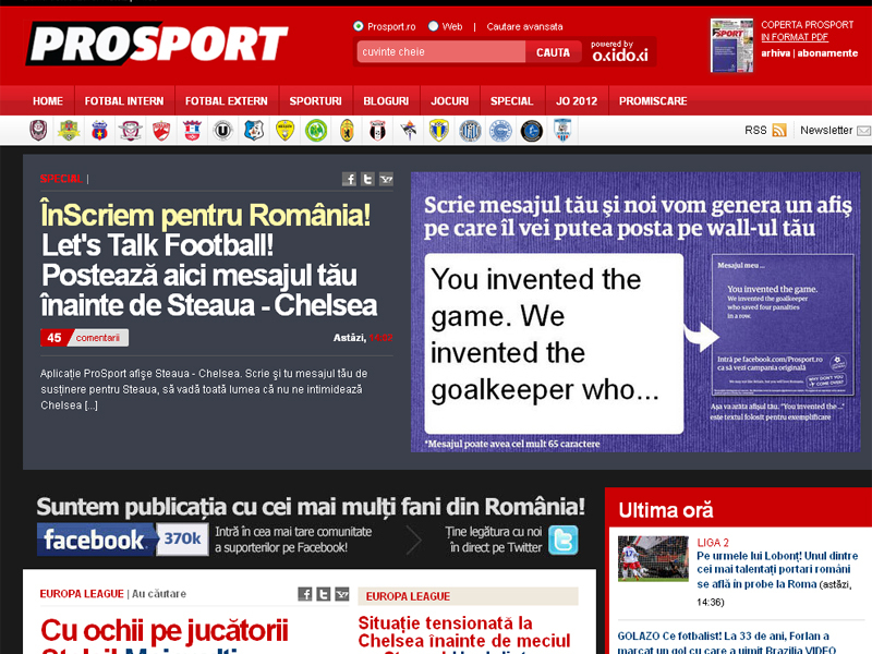 ProSport continuă campania "Why don’t you come over? " lansată de Gândul alături de GMP și Webstyler