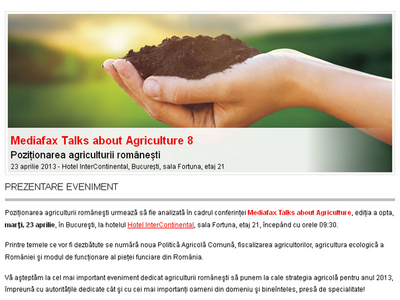 Ministrul Daniel Constantin vine la a opta ediție a conferinței "Mediafax Talks about Agriculture"