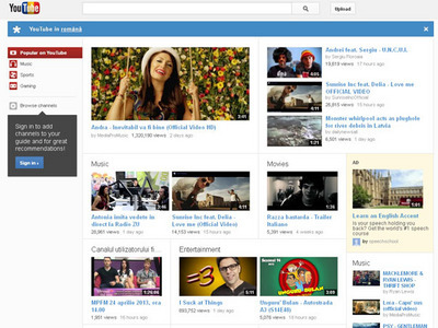 YOUTUBE.RO se lansează astăzi