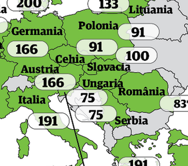 Câți bani dau românii pe mâncare. HARTA cheltuielilor pentru alimente în Europa
