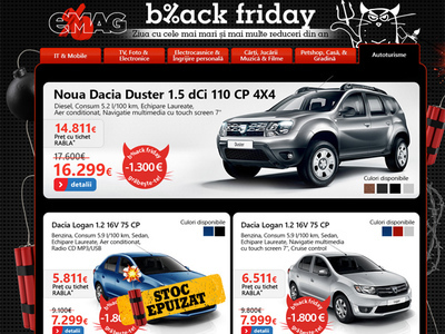 BLACK FRIDAY 2013: eMAG a vândut patru mașini la începerea campaniei