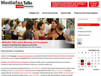 "Mediafax Talks about Brewing and Hospitality", cu autoritățile din turism și Berarii României