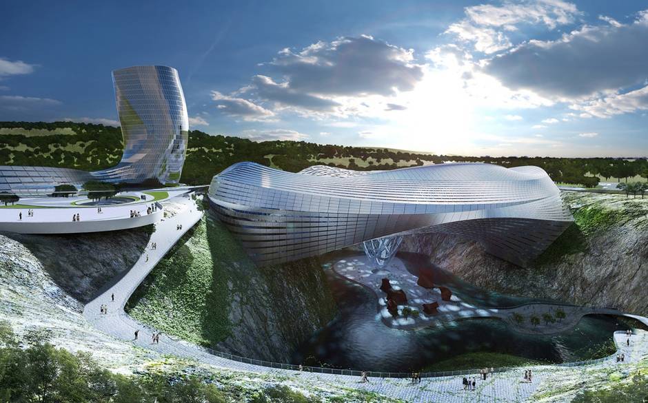 La schi în China: resort de lux cu grădini suspendate și parc acvatic (GALERIE FOTO)