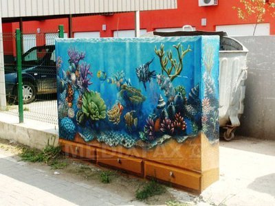 REPORTAJ: Un profesor arădean transformă cu pensula ziduri gri în biblioteci, piscine și acvarii colorate - GALERIE FOTO