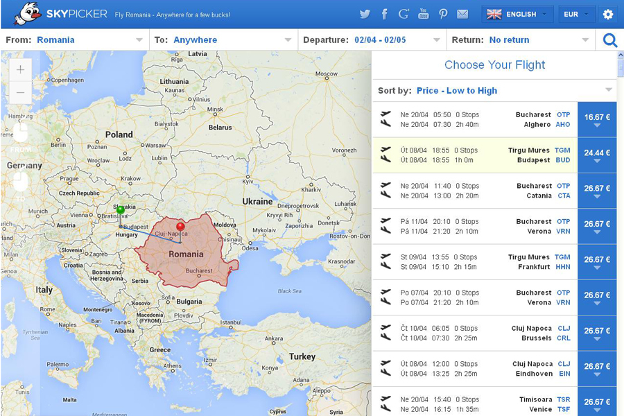 Site-ul care îți arată cum găsești oricând cele mai ieftine zboruri din România