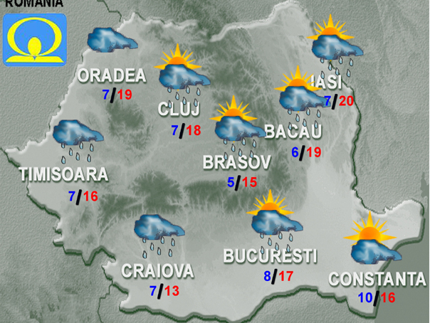 VREMEA DE PAȘTE, rece și ploioasă. PROGNOZA METEO pentru sâmbătă și duminică, în țară și în București