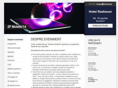 Cei mai importanți jucători din piața de aplicații mobile participă la "ZF Mobilio '14"
