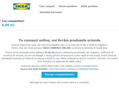 IKEA a început să vândă online. Cum funcționează și cât costă serviciul disponibil pentru toată țara