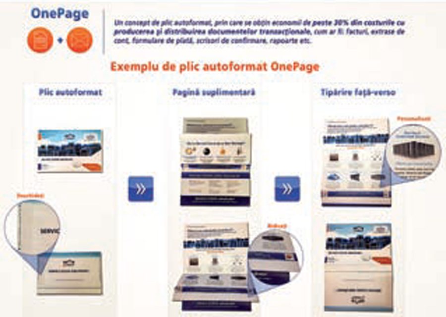 Cele mai inovatoare companii din România: Star Storage, OnePage, plic autoformat obținut prin tipărirea, plierea și sigilarea documentului tipărit