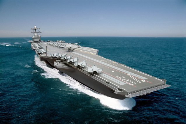 Noul portavion de 13 miliarde de dolari al marinei americane. Este cea mai mare și cea mai scumpă navă de răbzoi din lume. Galerie FOTO