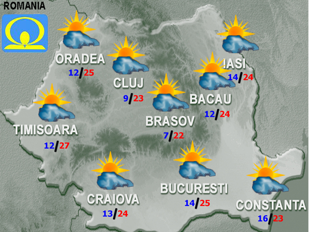Prognoza meteo pentru luni și marți. Cum va fi vremea în București și în țară