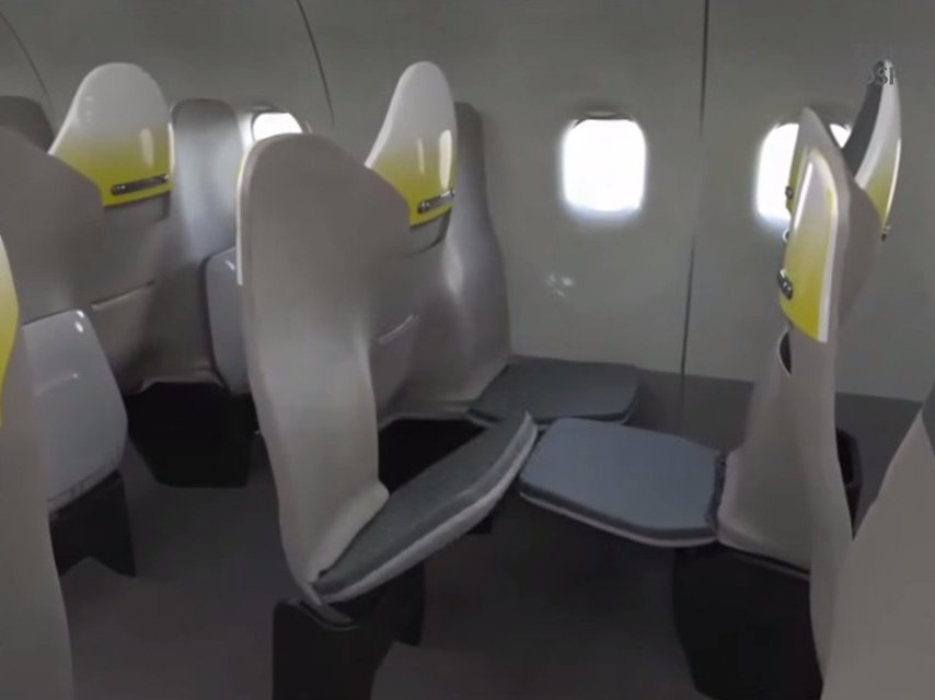 Un nou model de dispunere a locurilor din avioanele de pasageri aduce un scaun în plus pe fiecare rând. VIDEO/ Galerie FOTO