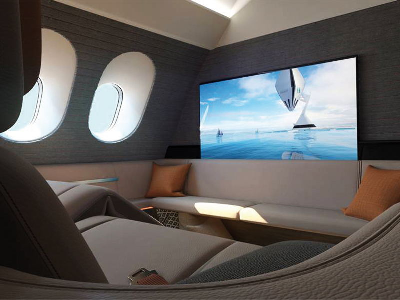 Reamenajarea zonei de clasa întâi din avion sub forma unor camere de hotel