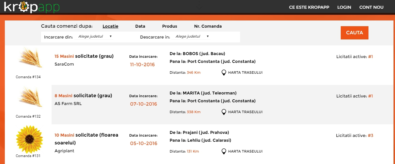 KropApp, prima platformă care conectează fermierii și comercianții de cereale cu transportatorii