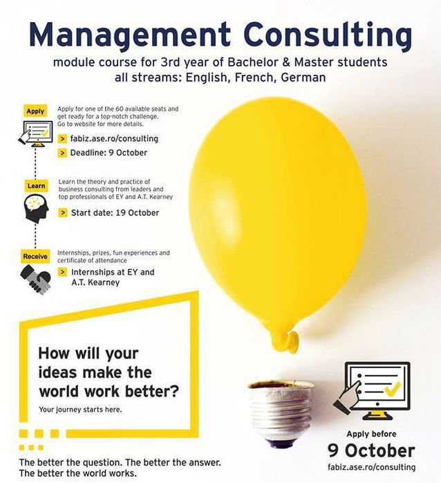Facultatea din România care nu scoate șomeri lansează un program de Management Consulting, cu specialiști din piață