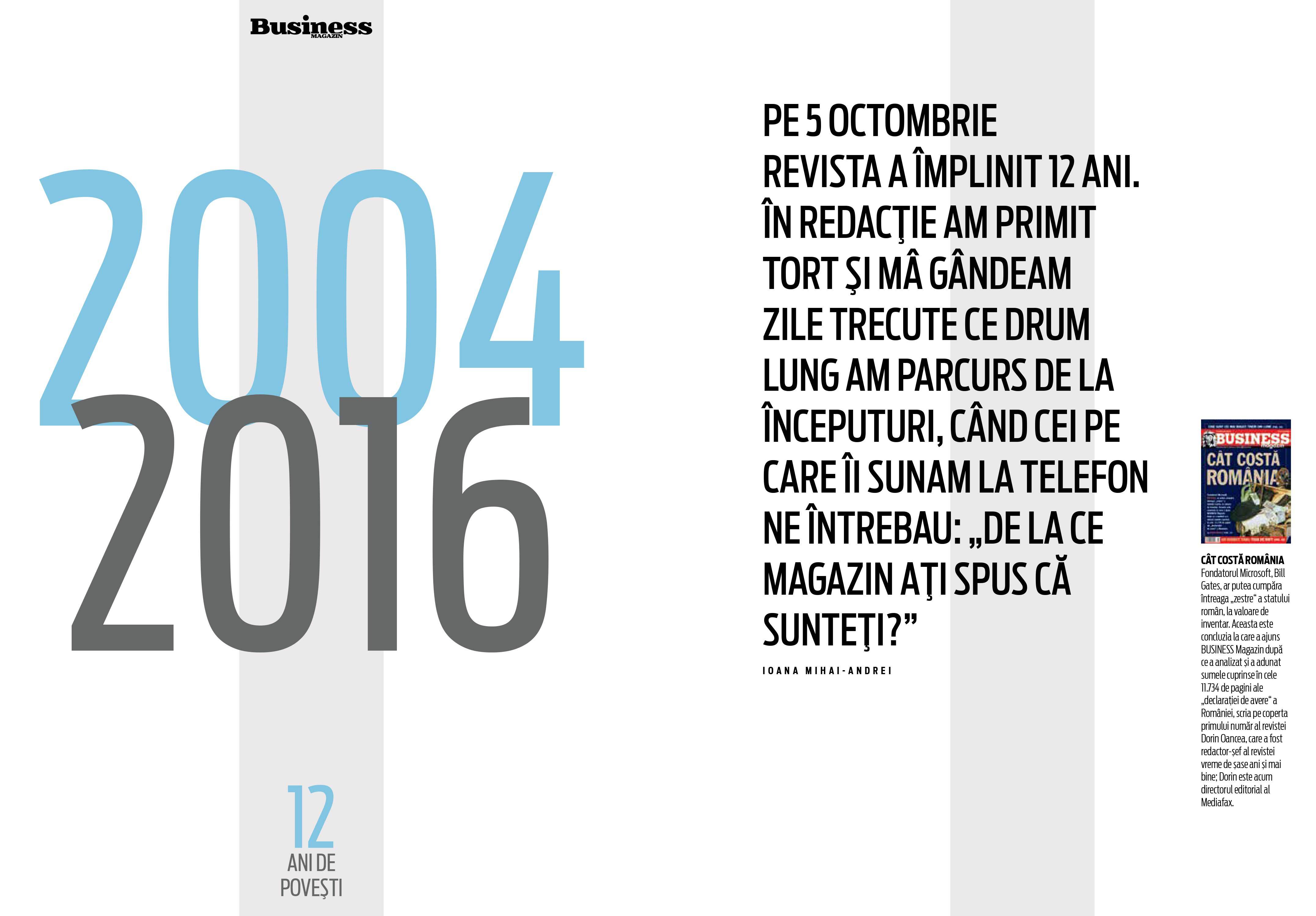 12 ani cu Business Magazin. Oamenii pe care am mizat