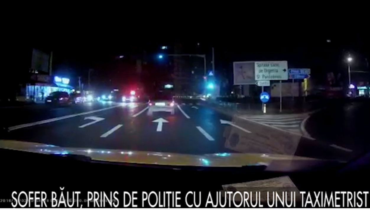 Urmărire ca-n FILME: Un șofer BĂUT a fost prins de polițiștii din Capitală cu ajutorul unui taximetrist - VIDEO