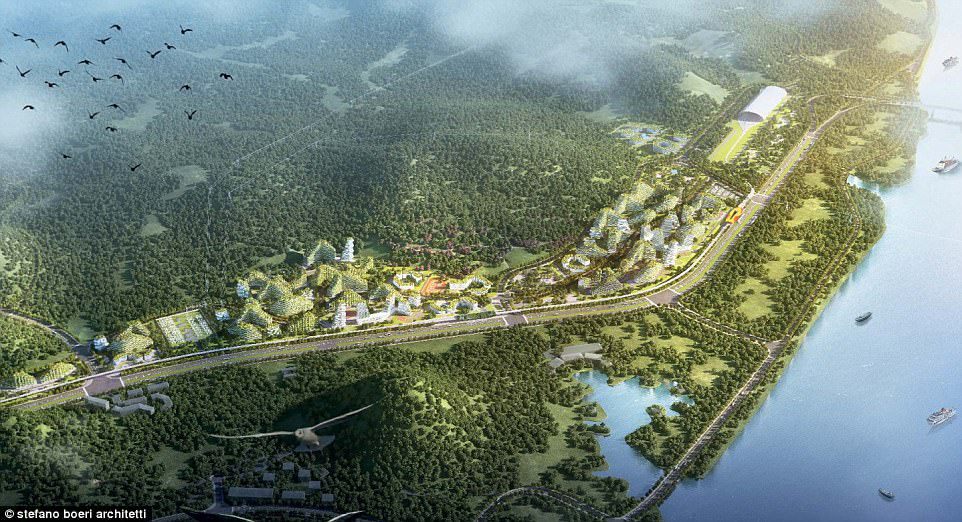 China va construi primul oraș verde care va avea clădirile acoperite de peste 1 milion de plante și 40.000 de copaci - GALERIE FOTO