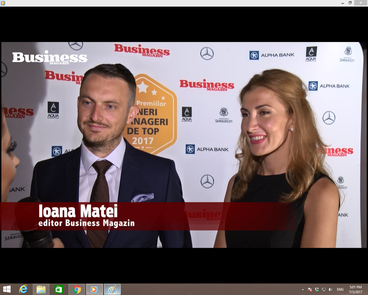 Horațiu Vasilescu, CEO Teilor și Anda Jurcă, director național de vânzări al rețelei, la gala 100 TINERI MANAGERI DE TOP 2017 - VIDEO