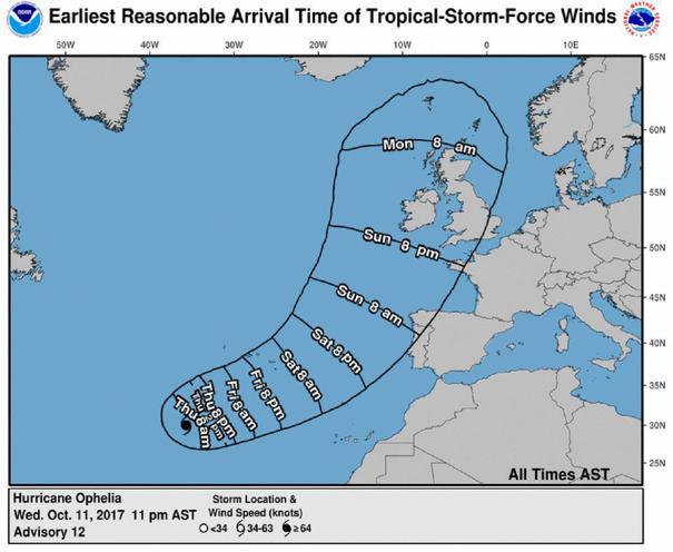 Furtuna tropicală Ophelia s-a transformat în URAGAN și se îndreaptă spre Europa