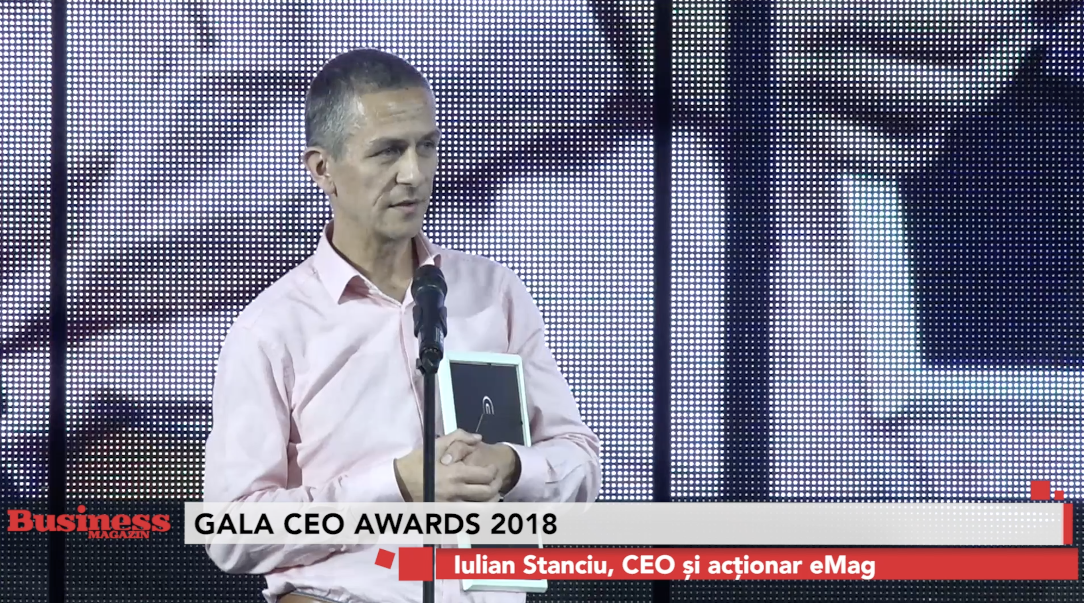 Iulian Stanciu, CEO și acționar eMag - premiat la GALA CEO AWARD 2018 - VIDEO